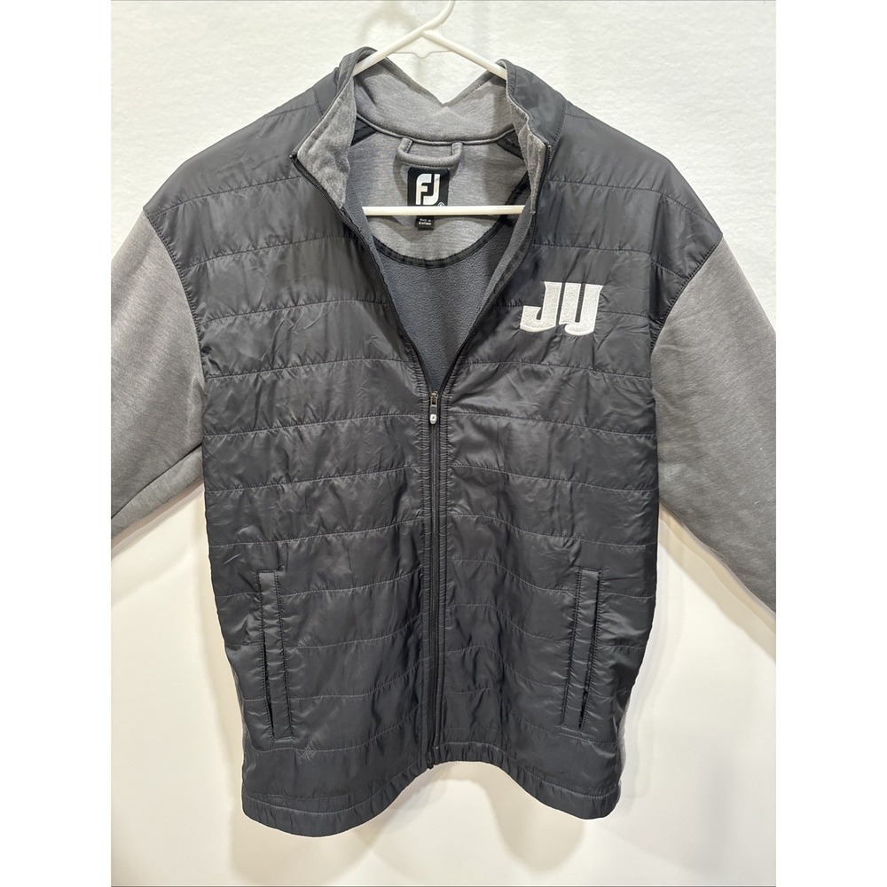 Footjoy Men's Full Zip Hybrid Charcoal Jacket Size Large W/ Embroidered Logo Com